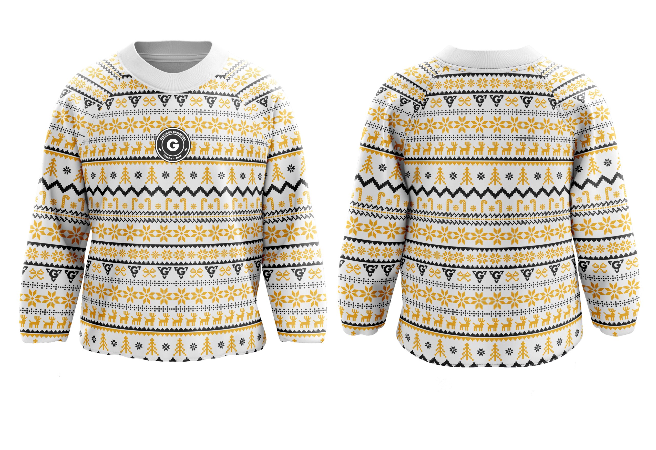 Camisola de Natal amarelo preto