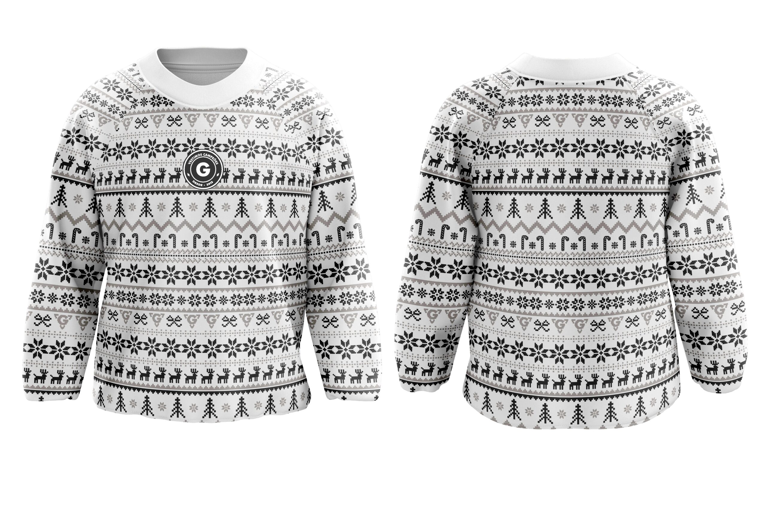 Camisola de Natal branco preto