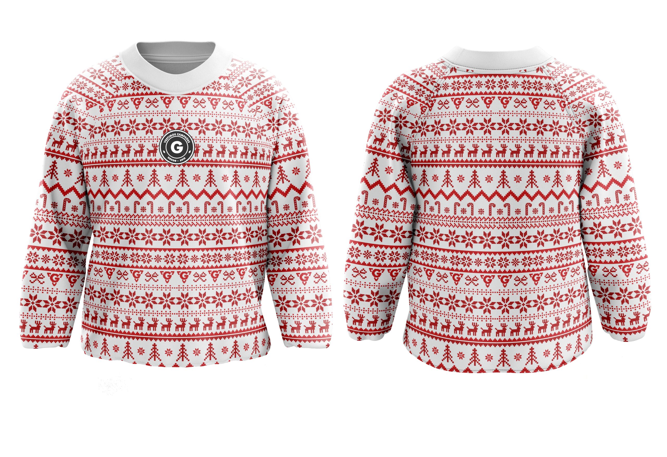 Camisola de Natal branco vermelho